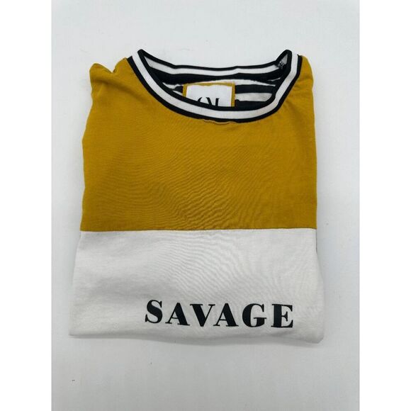 Ricky Singh Women’s Color Block T-Shirt Graphic Tee “ Savage” Crew Neck Sz S Mul - Picture 3 of 7